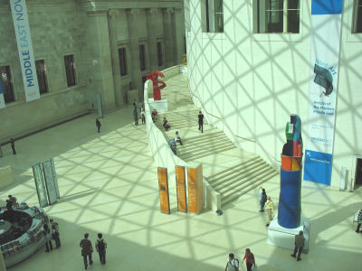 The massive central hall of the British Museum called the Great Court