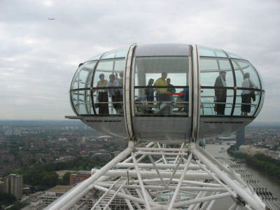 View of one of the 32 capsules on the London Eye taken from our capsule